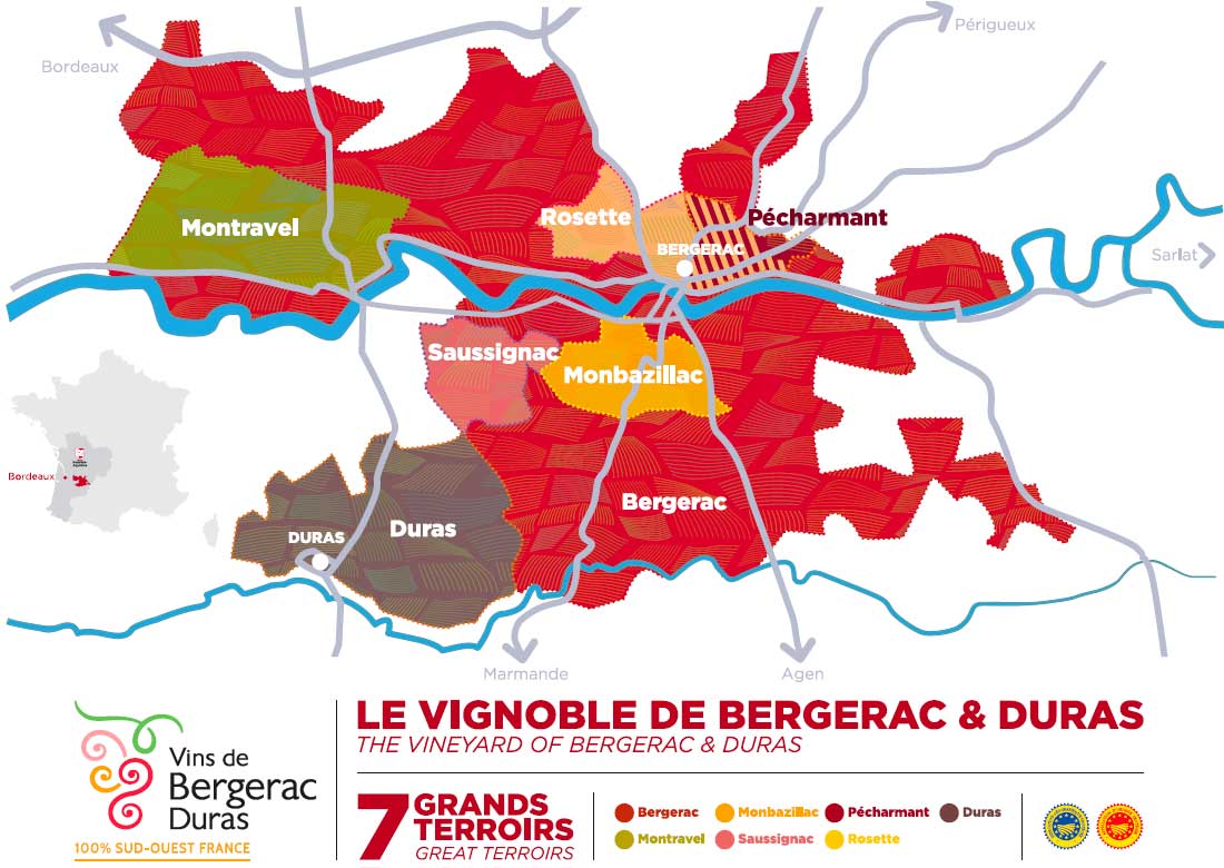 Carte des vins de Bergerac